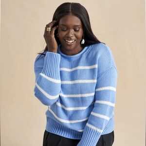 La Ligne Mini Marina Sweater in the Cornflower blue/ivory size XS